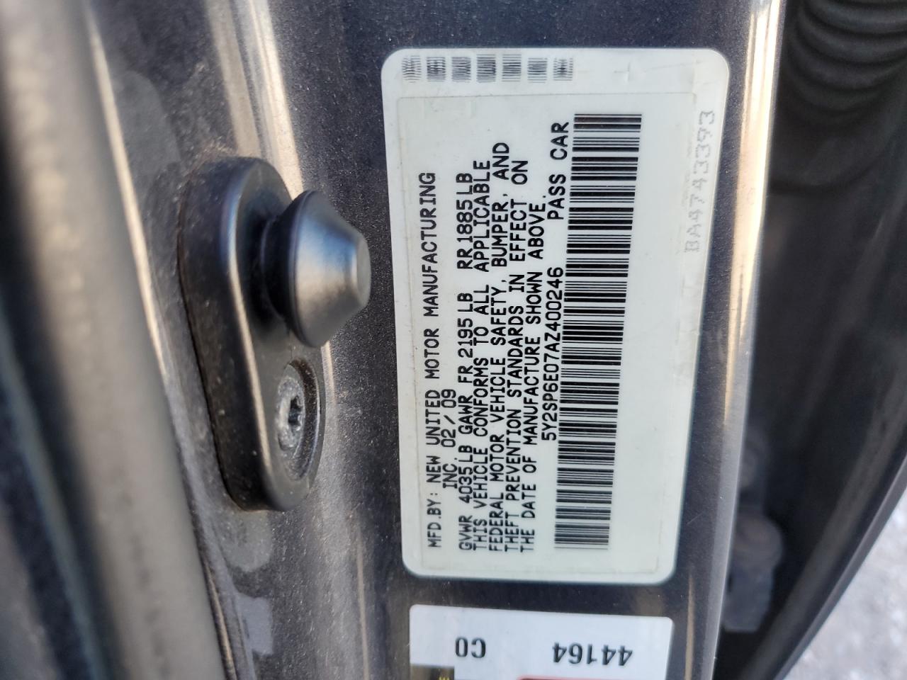 5Y2SP6E07AZ400246 2010 Pontiac Vibe