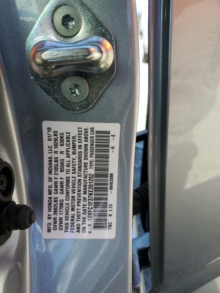 19XFC1F37KE201252 2019 Honda Civic Ex