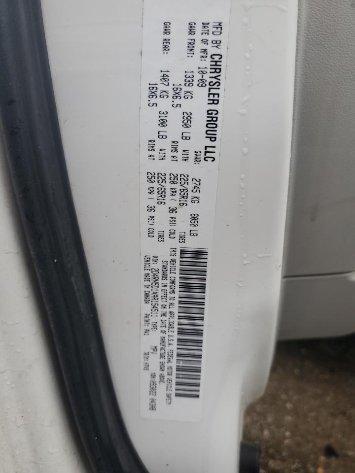 2D4RN5D1XAR154511 2010 Dodge Grand Caravan Sxt