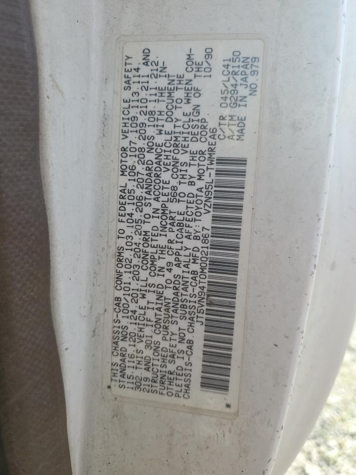 JT5VN94T0M0021867 1991 Toyota Pickup Cab Chassis Super Long Wheelbase