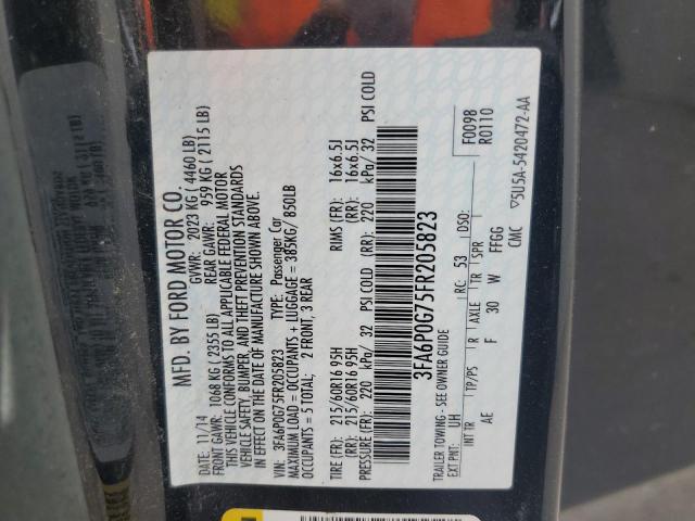 2015 FORD FUSION S - 3FA6P0G75FR205823