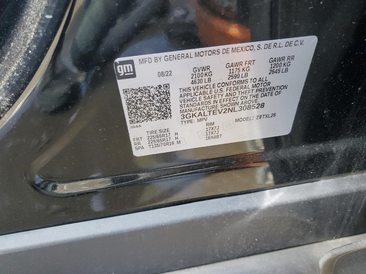 3GKALTEV2NL308528 2022 GMC Terrain Sle