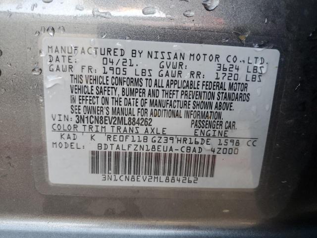 2021 Nissan Versa Sv VIN: 3N1CN8EV2ML884262 Lot: 51646744