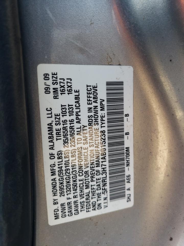 5FNRL3H71AB015238 2010 Honda Odyssey Exl