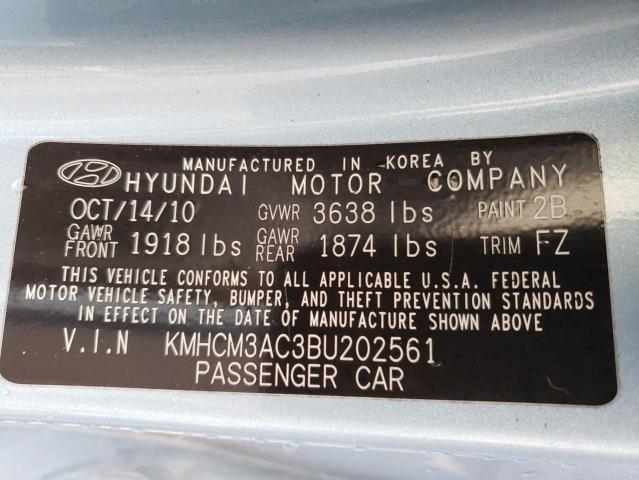 2011 Hyundai Accent Gl VIN: KMHCM3AC3BU202561 Lot: 50407964