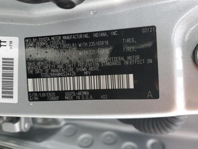 VIN 5TDGZRBH8MS534426 2021 Toyota Highlander, Xle no.13