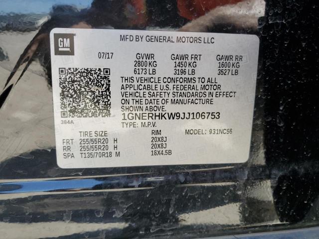 2018 Chevrolet Traverse Lt VIN: 1GNERHKW9JJ106753 Lot: 50886464