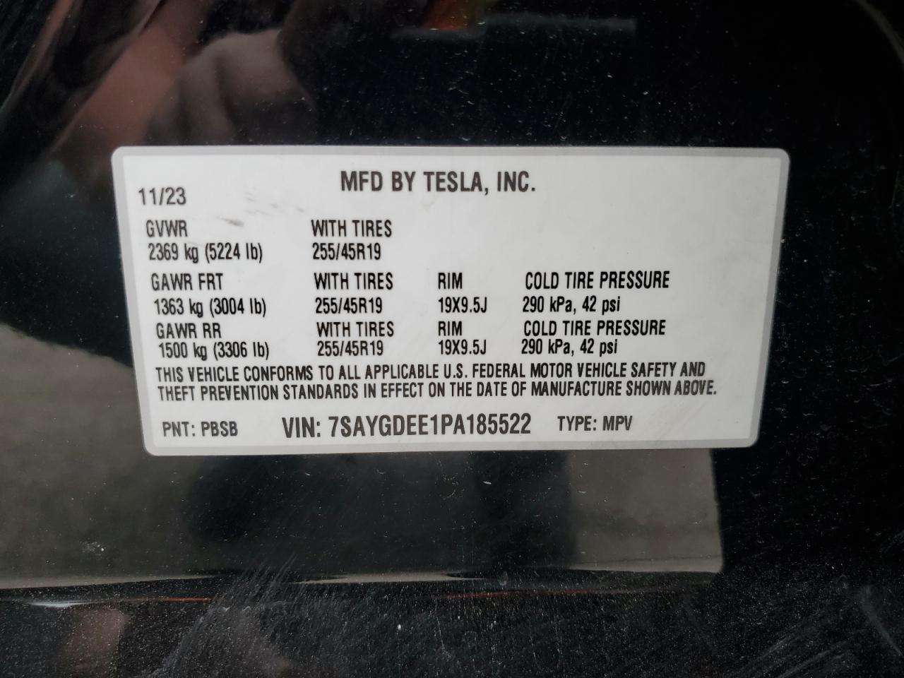 7SAYGDEE1PA185522 2023 Tesla Model Y