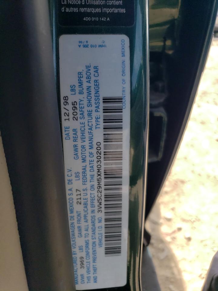 3VWSC29M5XM030200 1999 Volkswagen Jetta Gls