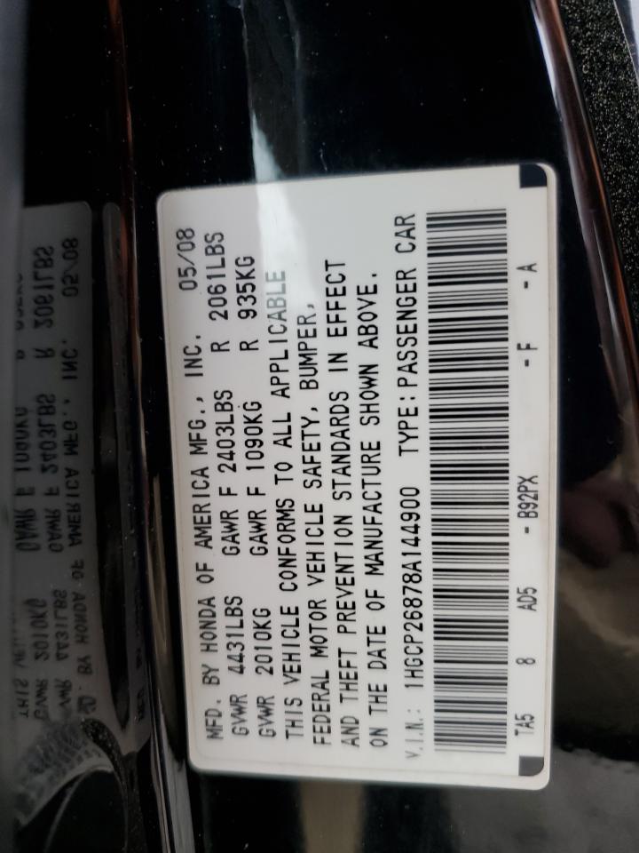 1HGCP26878A144900 2008 Honda Accord Exl