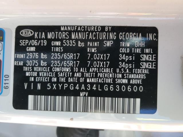 2020 Kia Sorento L VIN: 5XYPG4A34LG630600 Lot: 51770754