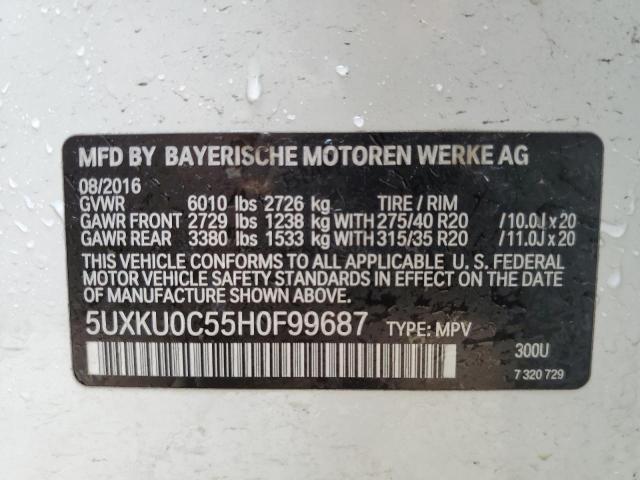 2017 BMW X6 SDRIVE3 - 5UXKU0C55H0F99687