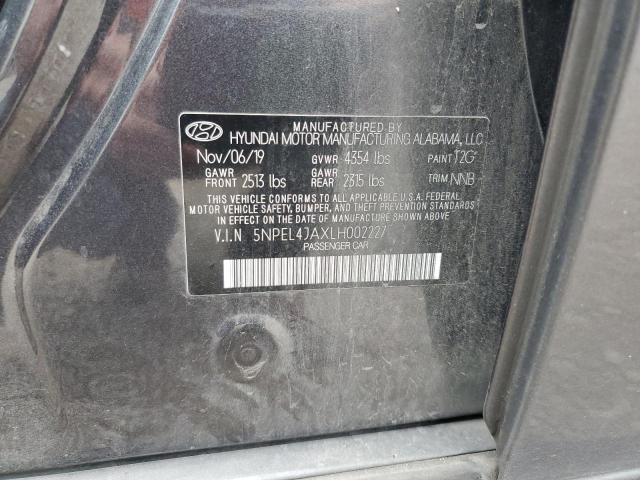 2020 Hyundai Sonata Sel VIN: 5NPEL4JAXLH002227 Lot: 49981314