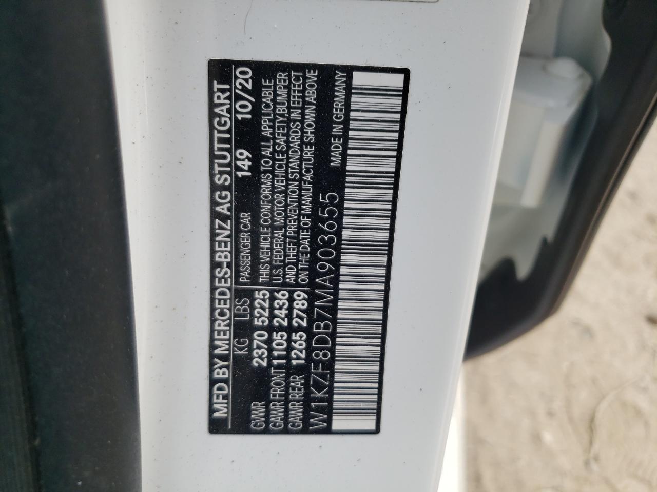 W1KZF8DB7MA903655 2021 Mercedes-Benz E 350