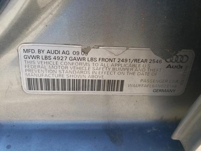 2010 Audi A4 Premium Plus VIN: WAUFFAFL6AN023168 Lot: 50906674