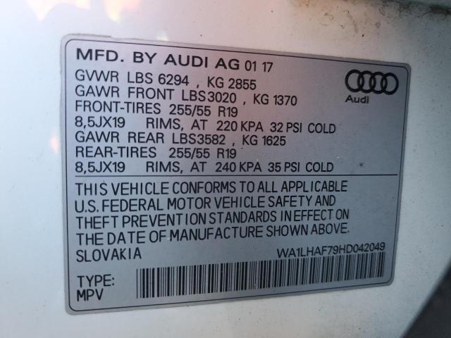 Lot #2491622944 2017 AUDI Q7 PREMIUM salvage car