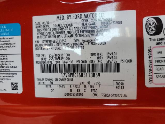 2011 Ford Mustang Gt VIN: 1ZVBP8CF6B5113859 Lot: 51765474