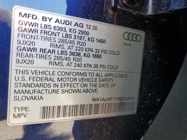 VIN WA1AJAF77MD026664 2021 Audi Q7, Premium no.14