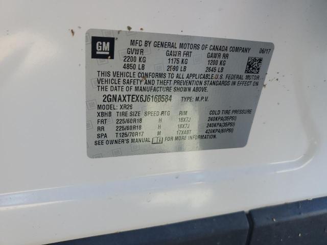 2018 Chevrolet Equinox Lt VIN: 2GNAXTEX6J6160584 Lot: 51080544