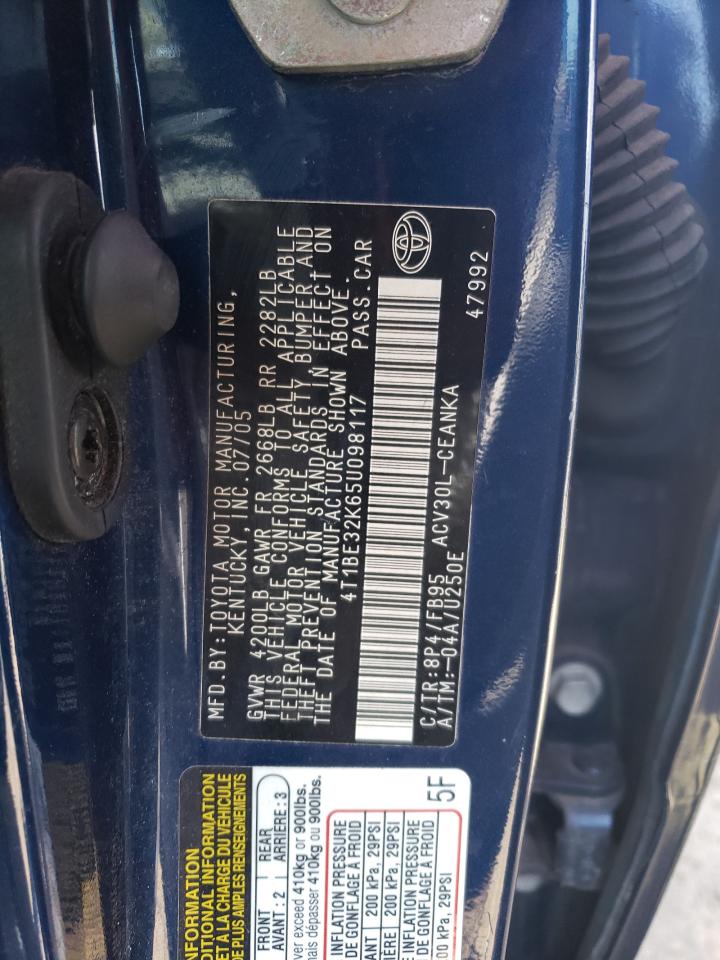 4T1BE32K65U098117 2005 Toyota Camry Le