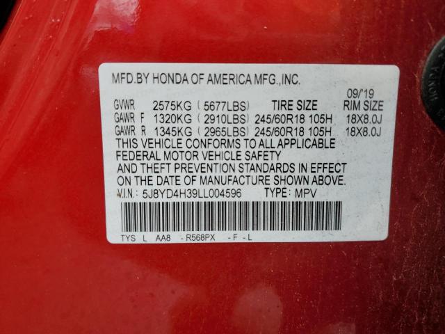 VIN 5J8YD4H39LL004596 2020 Acura MDX no.13