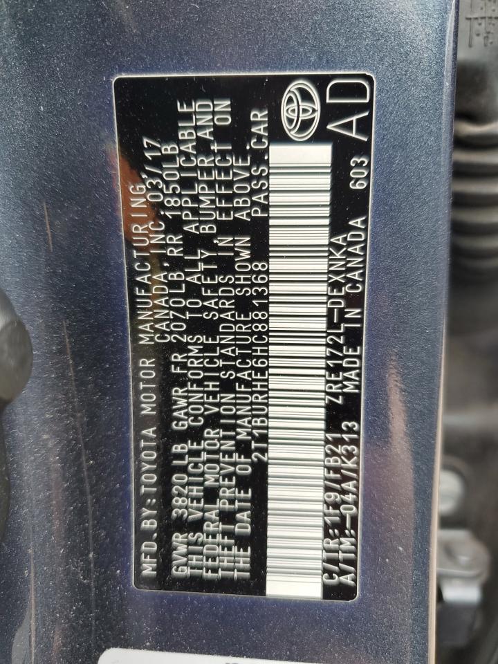 2T1BURHE6HC881368 2017 Toyota Corolla L