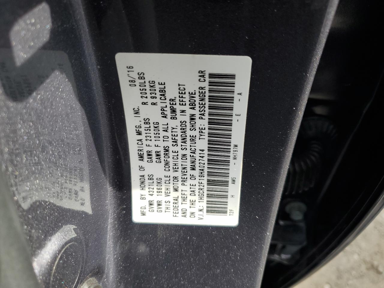 1HGCR2F19HA027414 2017 Honda Accord Sport Special Edition