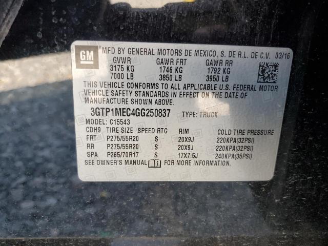 2016 GMC Sierra C1500 Sle VIN: 3GTP1MEC4GG250837 Lot: 51388634