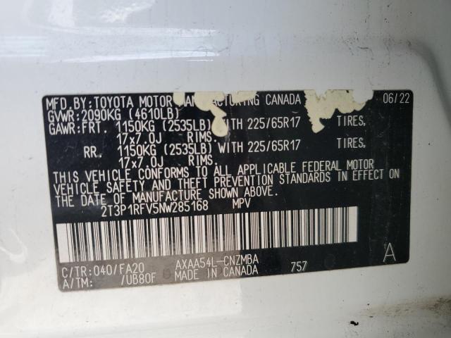 2022 TOYOTA RAV 4 2T3P1RFV5NW285168