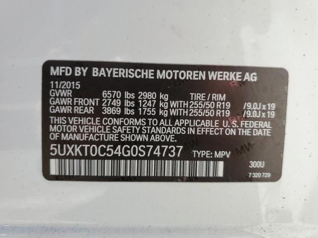 Lot #2492123561 2016 BMW X5 XDR40E salvage car