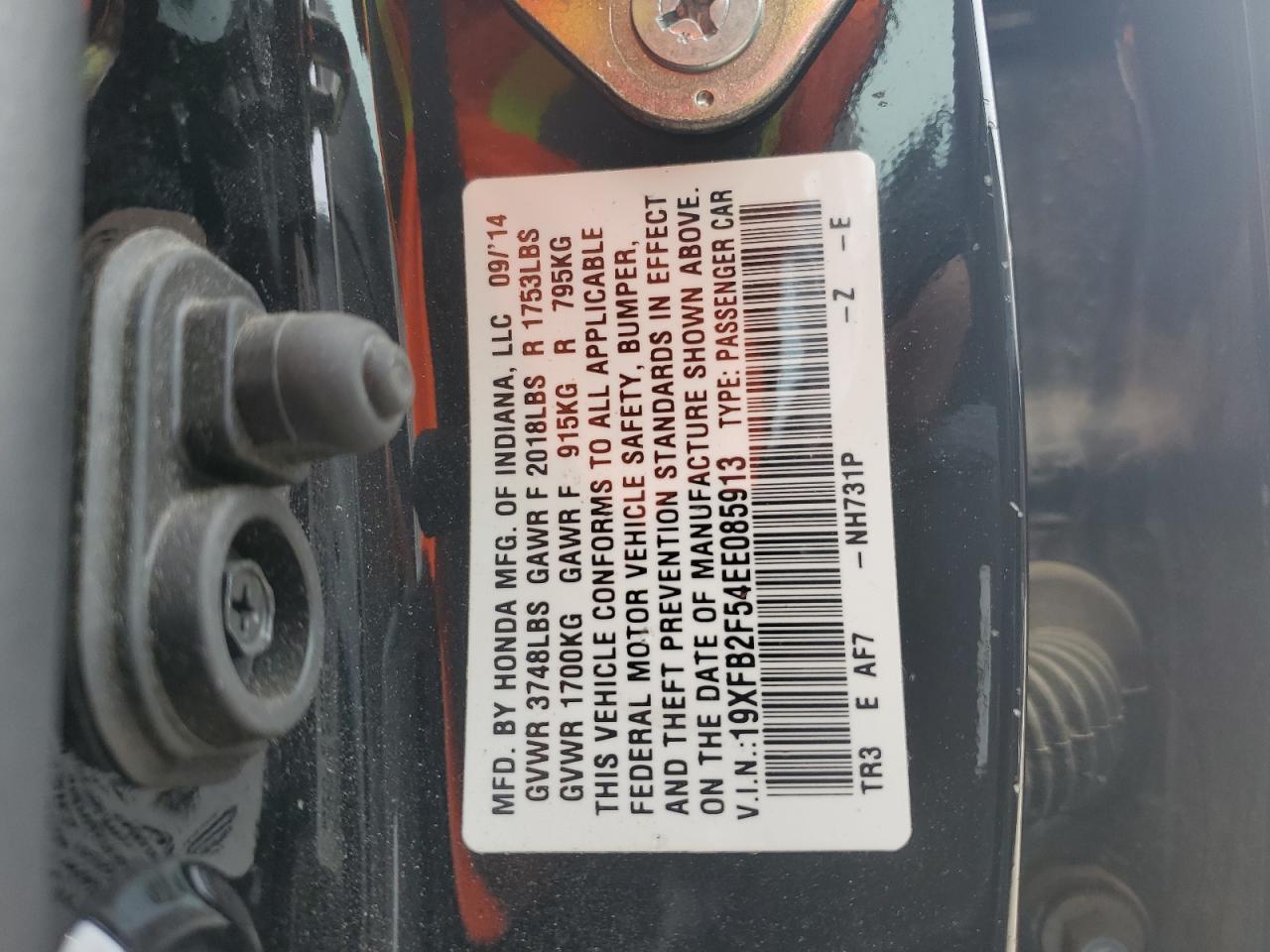 19XFB2F54EE085913 2014 Honda Civic Lx