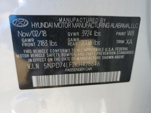 2019 HYUNDAI ELANTRA SE - 5NPD74LF2KH428646