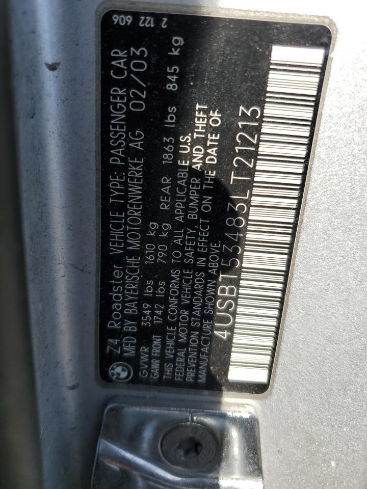 4USBT53483LT21213 2003 BMW Z4 3.0