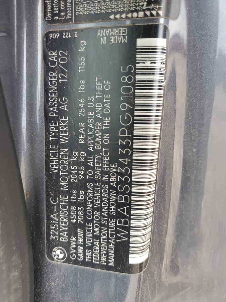 WBABS33433PG91085 2003 BMW 325 Ci