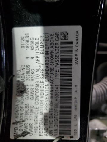 2020 Honda Civic Lx VIN: 2HGFC2F68LH536141 Lot: 51576024