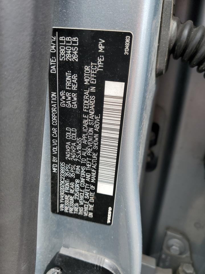 YV4902DZ9C2338935 2012 Volvo Xc60 T6