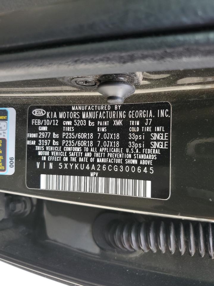 5XYKU4A26CG300645 2012 Kia Sorento Ex