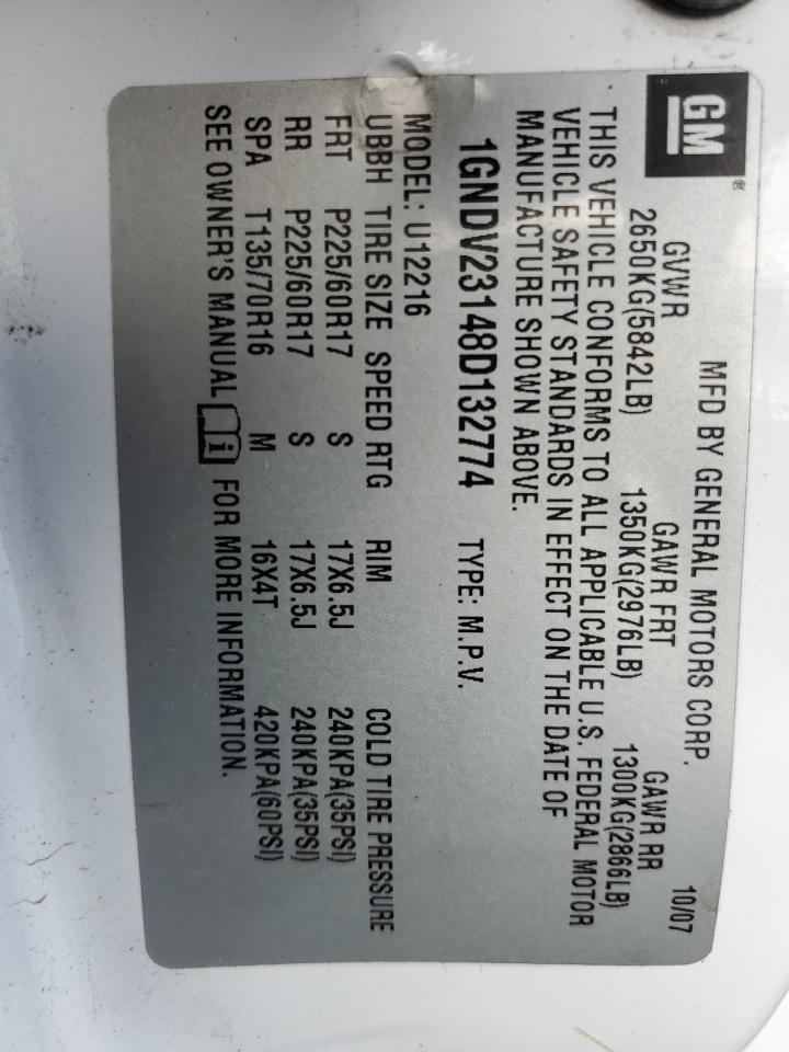 1GNDV23148D132774 2008 Chevrolet Uplander Ls