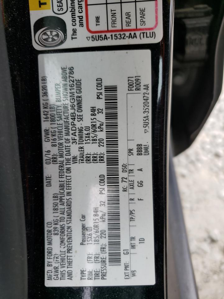 3FADP4BJ6GM162786 2016 Ford Fiesta Se