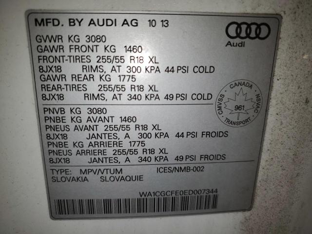 2014 Audi Q7 Premium VIN: WA1CGCFE0ED007344 Lot: 52264914