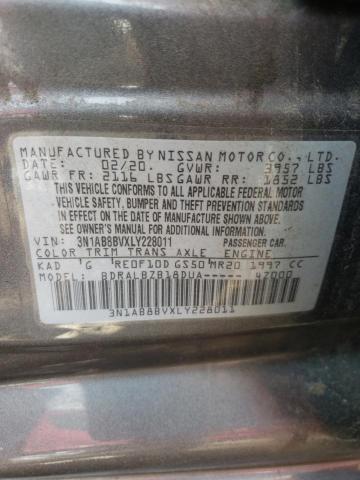 2020 Nissan Sentra S VIN: 3N1AB8BVXLY228011 Lot: 51046264