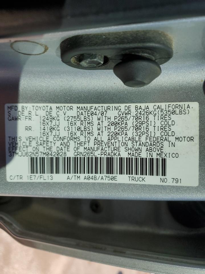 3TMJU62N57M042028 2007 Toyota Tacoma Double Cab Prerunner