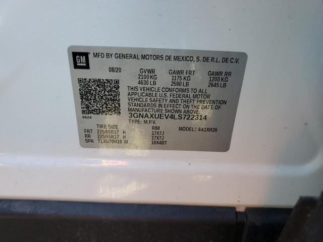 2020 Chevrolet Equinox Lt VIN: 3GNAXUEV4LS722314 Lot: 50072034