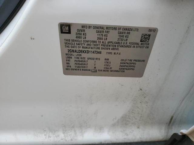 2013 Chevrolet Equinox Lt VIN: 2GNALDEKXD1147344 Lot: 51302504