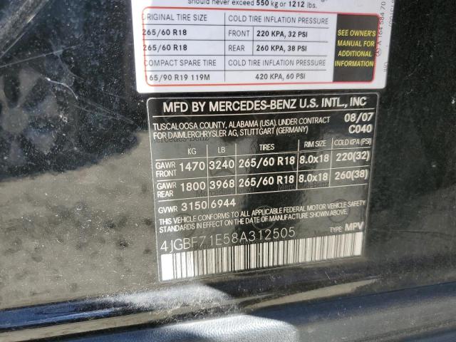 2008 Mercedes-Benz Gl 450 4Matic VIN: 4JGBF71E58A312505 Lot: 51612744