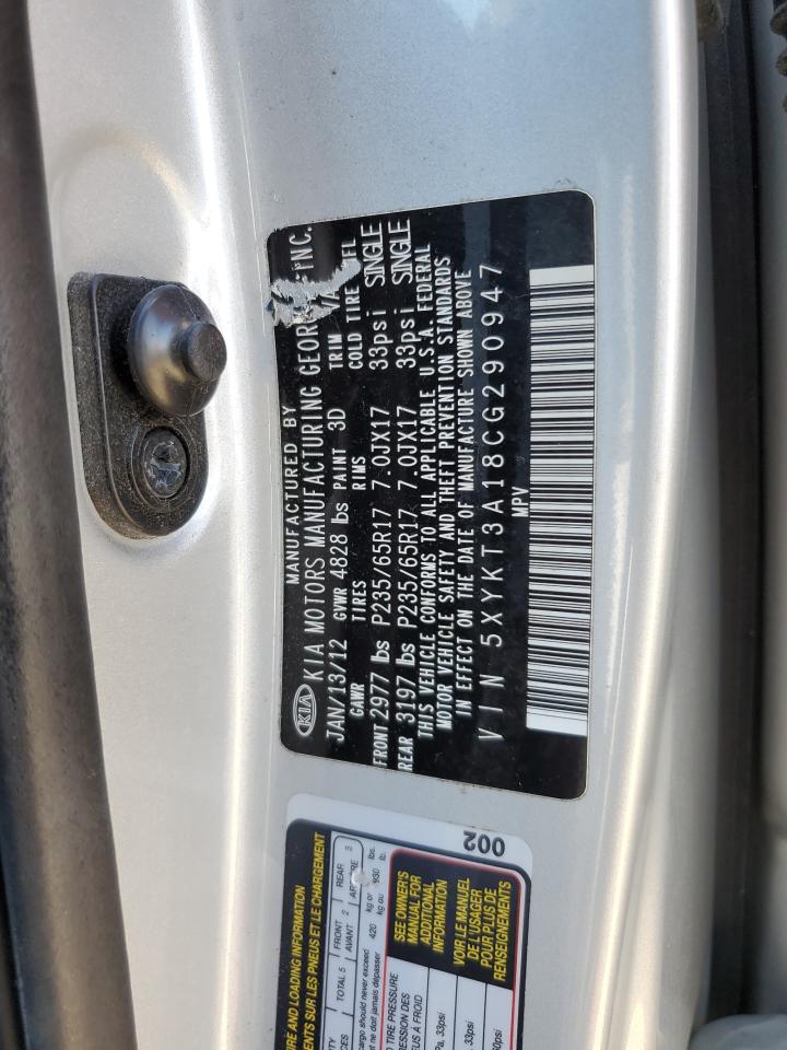 5XYKT3A18CG290947 2012 Kia Sorento Base