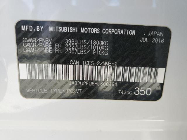 2017 Mitsubishi Lancer Es VIN: JA32U2FU6HU600494 Lot: 52147334