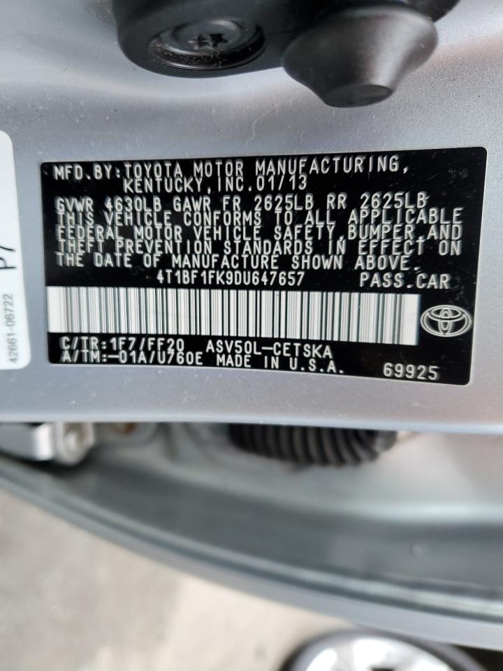 4T1BF1FK9DU647657 2013 Toyota Camry L