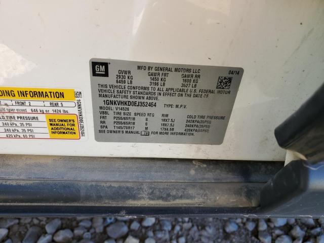 2014 Chevrolet Traverse Lt VIN: 1GNKVHKD0EJ352464 Lot: 51459414