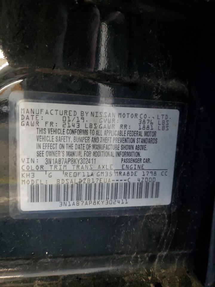 3N1AB7AP8KY302411 2019 Nissan Sentra S